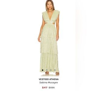 Sabina Musayev athena lime dress gown size L 8-10 used